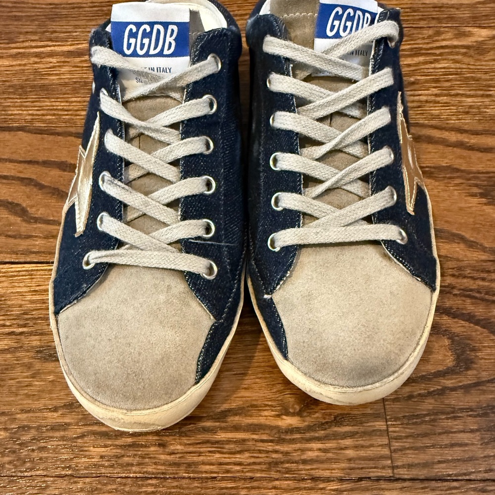 Golden Goose Blue and Gray Sneakers